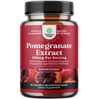 Advanced Pomegranate Extract Capsules - Powerful Antioxidant & Healthy Heart Support - Easy To Swallow Pomegranate Supplement - Superfood for Energy & Gut Health Support - Third Party Tested - 60 Ct