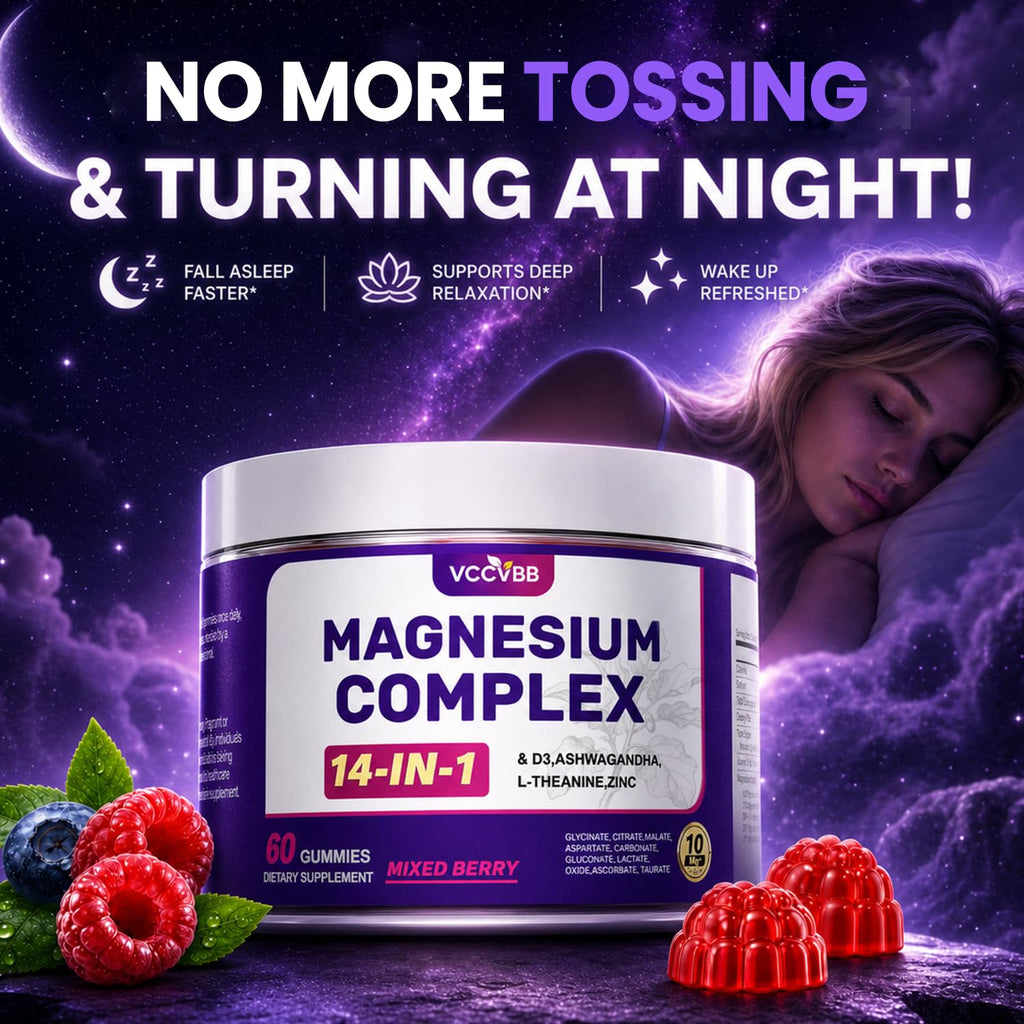 Magnesium Glycinate Gummies, 500mg 14-in-1 Magnesium Complex, 60 Count | With Ashwagandha, L-Theanine, Zinc & Vitamin D3 to Support Relaxation, Sleep, Muscle & Immune Health