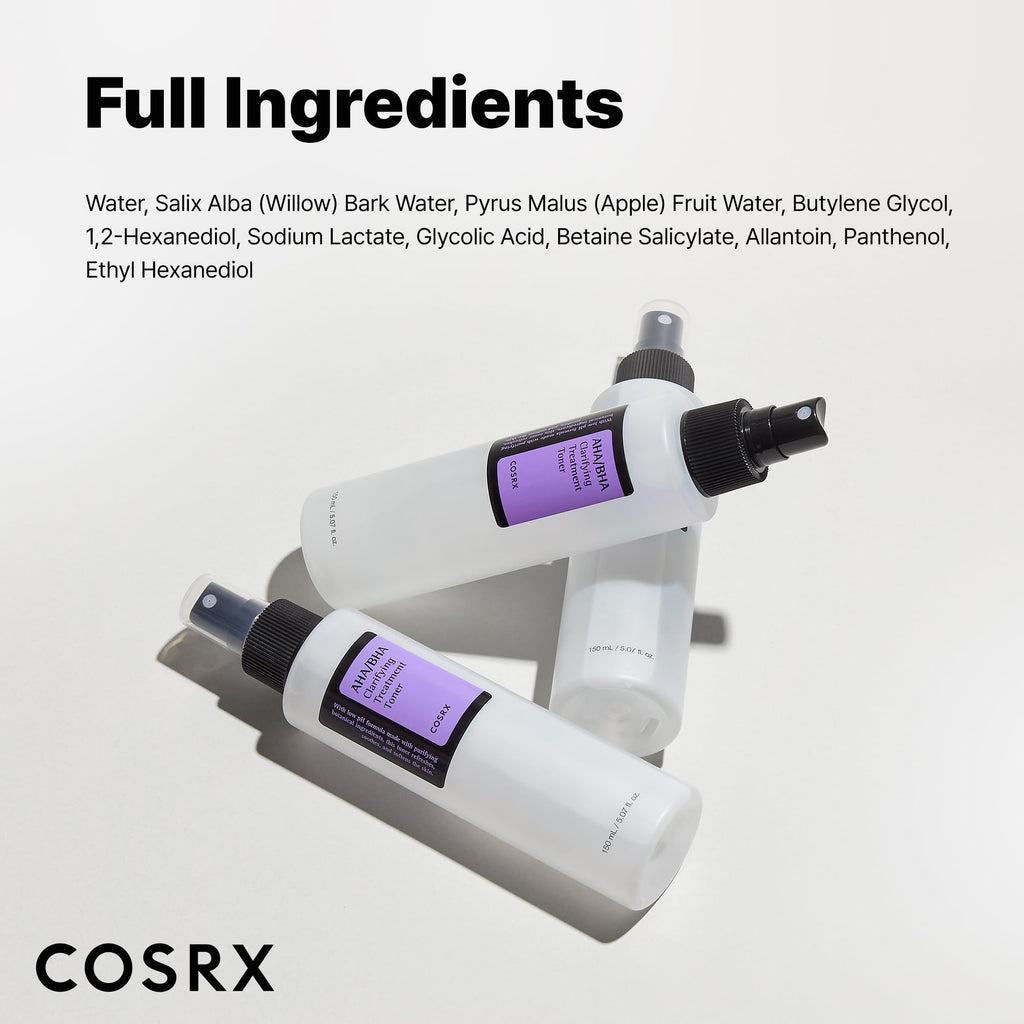 Buy now COSRX AHA/BHA Treatment Toner 5.07 fl.oz/ 150ml, Facial Exfoliating Spray for Whiteheads, Pores, & Uneven Skin, Korean Toner, Not Tested on Animals, Korean Skin Care at indiglob india