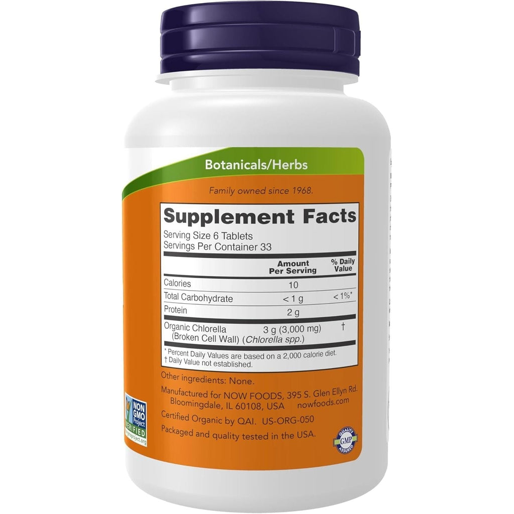 Buy now NOW Foods Supplements, Organic Chlorella 500 mg with naturally occurring Chlorophyll, Beta-Carotene, mixed Carotenoids, Vitamin C, Iron and Protein, 200 Tablets at indiglob india
