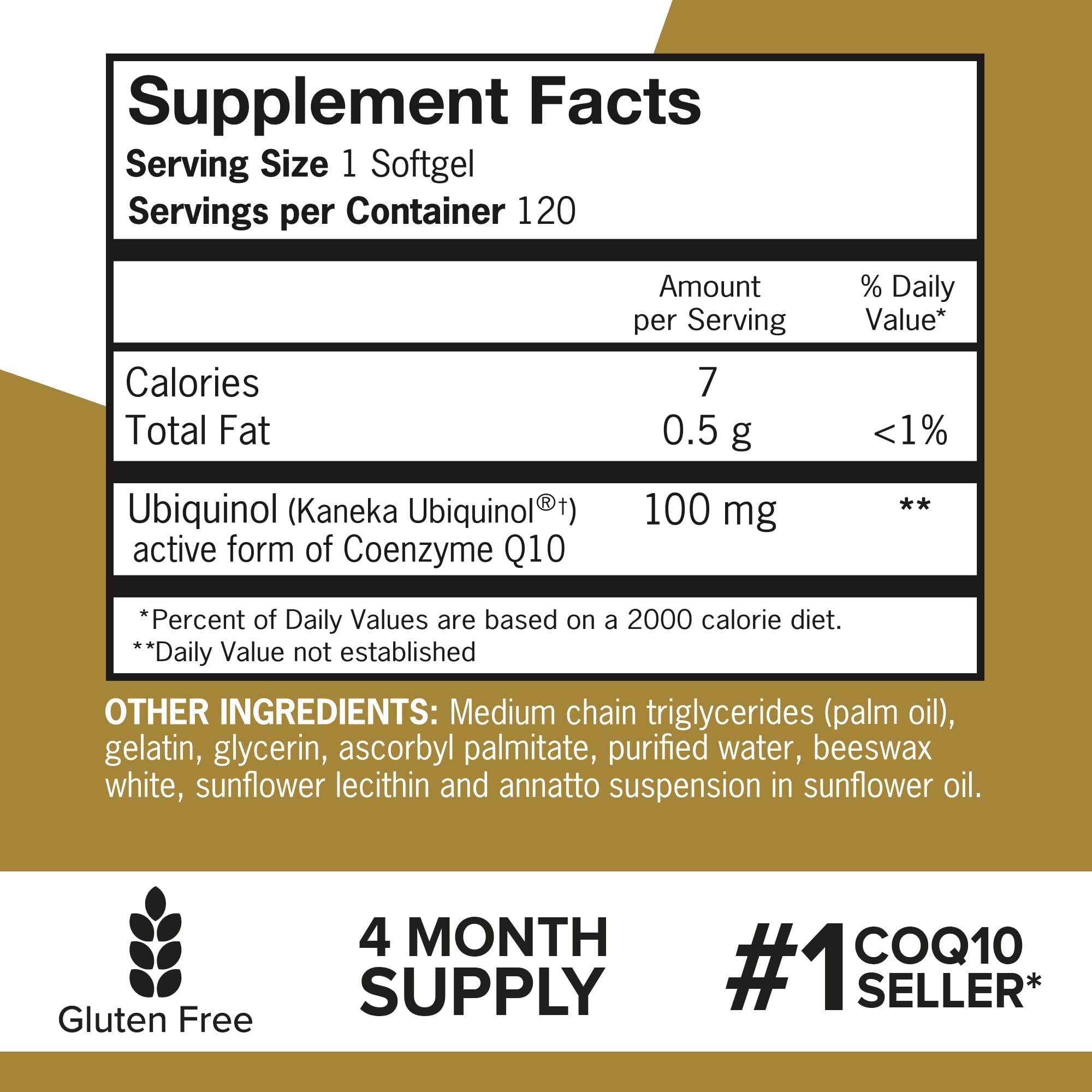 Qunol Ubiquinol 100mg, Powerful Antioxidant for Heart Health, 120 Softgels | #1 Cardiologist Recommended Supplement for Heart Health, Coenzyme Q10 Supplement to support Vascular Health & Cellular Energy