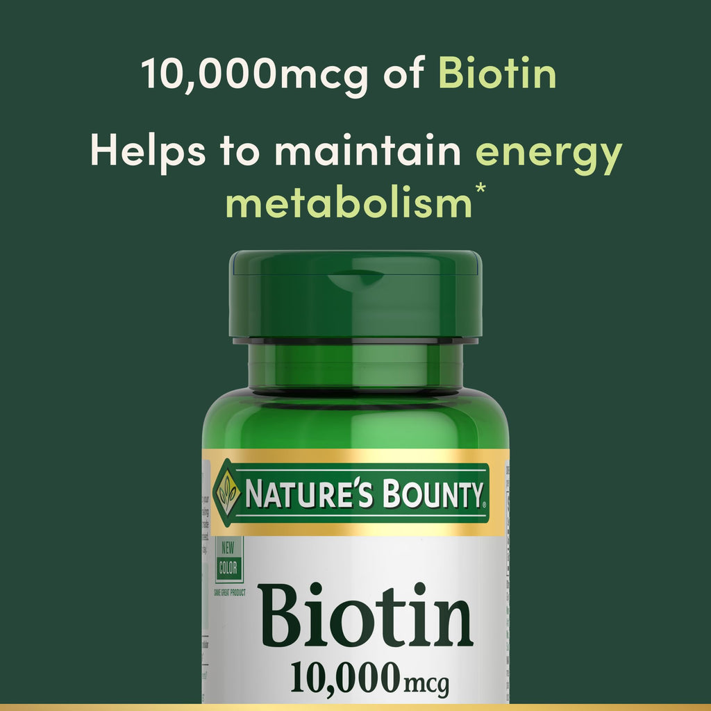Buy now Nature's Bounty Biotin Hair Skin and Nails Vitamins, Supports Healthy Hair, Skin and Nails, 10,000 mcg, 120 Softgels (Pack of 1) at indiglob india