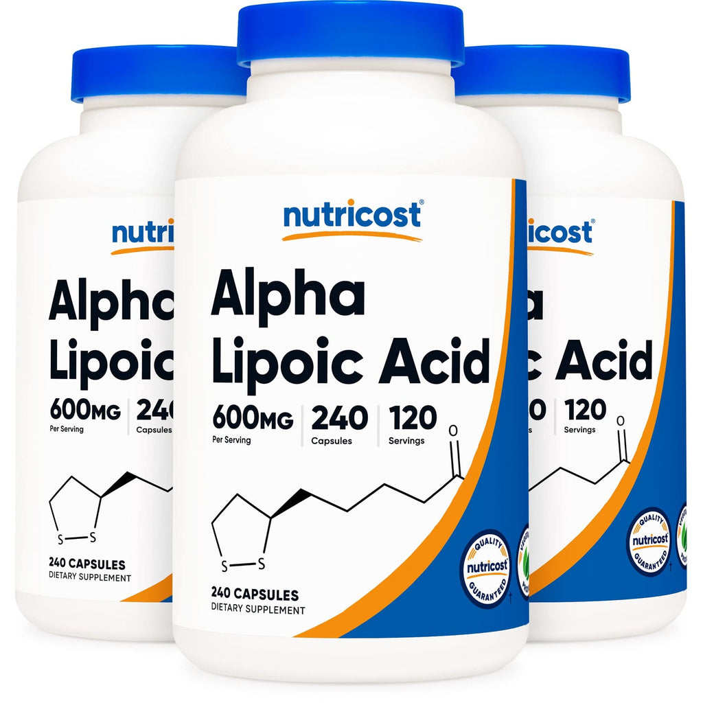 Nutricost Alpha Lipoic Acid 600mg Per Serving, 240 Capsules | Gluten Free, Vegetarian Capsules, Soy Free & GMO-Free