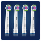 Buy now Oral-B 3D White Electric Toothbrush Head with CleanMaximiser Technology, Angled Bristles for Deeper Plaque Removal, Pack of 4, White at indiglob india