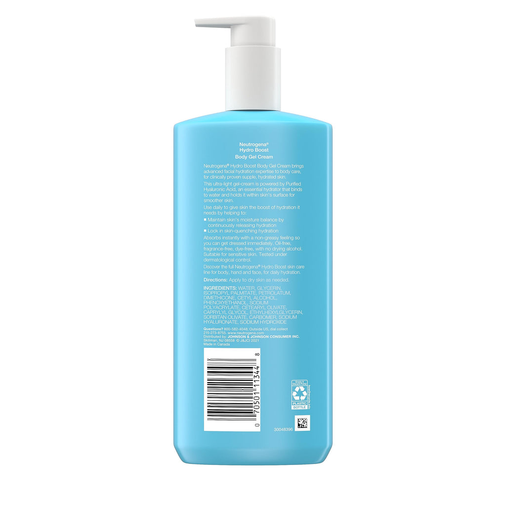 Buy now Neutrogena Hydro Boost Body Gel Cream, Hydrating Body Lotion with Hyaluronic Acid for Sensitive Skin, Fragrance-Free Hyaluronic Acid Moisturizer, 16 oz, 2 Pack at indiglob india