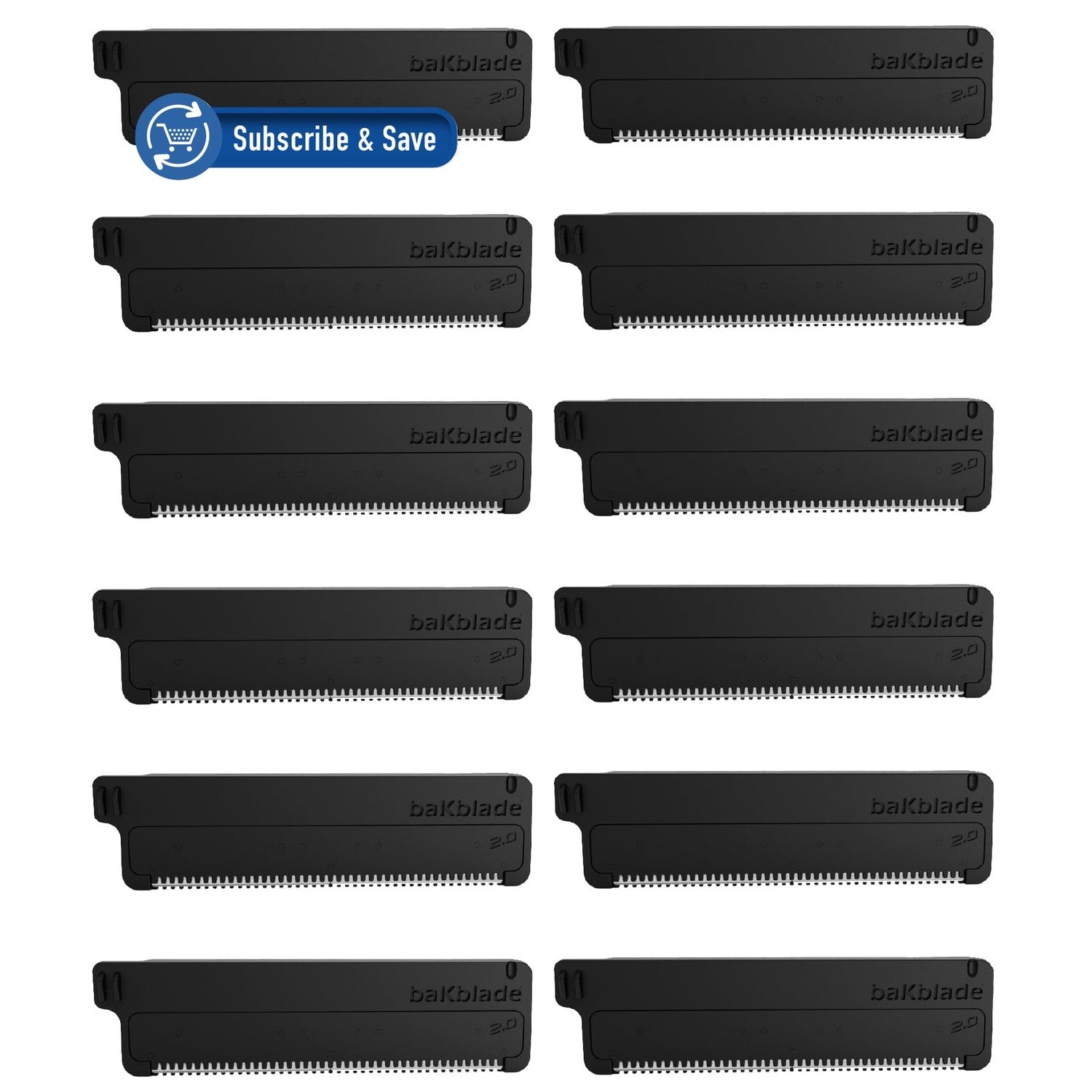 Bakblade 2.0 Refill Cartridges Bundle, Back Hair & Body Shaver Replacement Cartridges, Extra-Wide Wet Dry & Disposable Razor Blades (6 Blades) | Dryglide Safety Technology, Titanium Plated, Shave Wet Or Dry, Easy to Replace, Lasts 5 - 7 Shaves