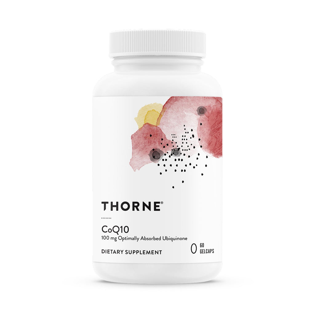 THORNE CoQ10, 100 mg Optimally Absorbed Ubiquinone Supplement, 60 Softgels | Supports Heart Health, Brain Function, Cellular Energy Production & Healthy Aging*, Gluten-Free, NSF Contents Certified