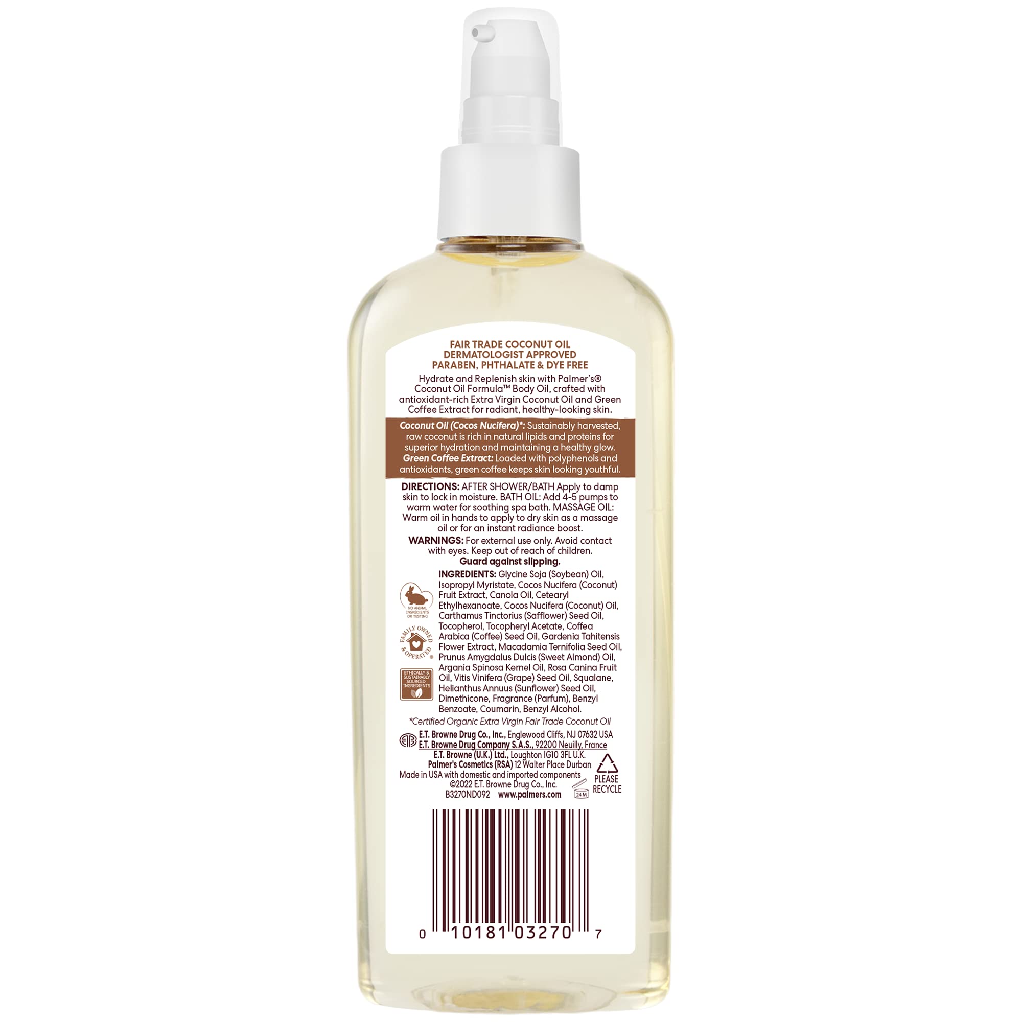 Palmer's Coconut Body Oil Moisturizer Spray for Dry Skin (5.1 Oz) | A hydrating body oil with Green Coffee Extract to replenish dry skin and deliver 48 hour moisture for radiant skin