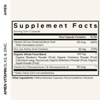 Amen Vitamin D3 5000 IU, K2, Zinc, Organic Whole Food, 60 Capsules