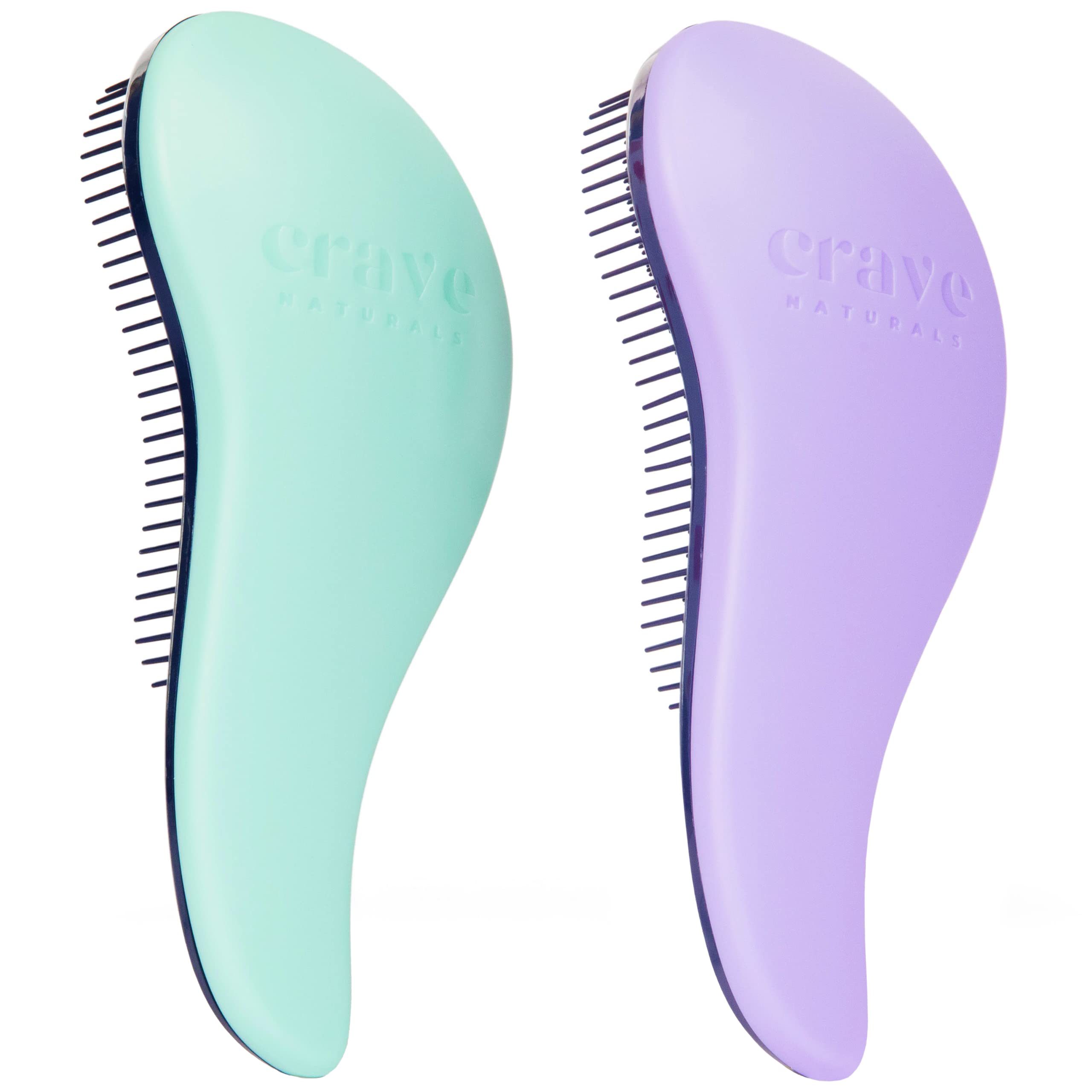 Buy now Crave Naturals Glide Thru Hair Brush - Detangler Brush for Curly, Straight, Wet or Dry Hair - Gentle Detangling Brushes for Adults, Kids, Toddlers - Hair Accessories for Women, 7.5x3" - Pink 2 Pack (Regular) Turquoise & Purple at indiglob india