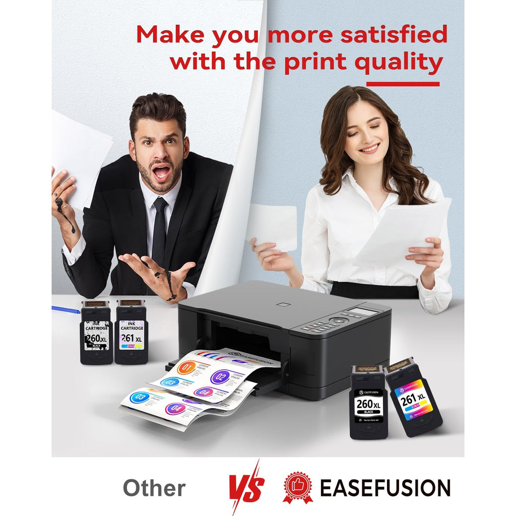 EaseFusion 260XL 261XL Replacement for Canon 260 and 261 Ink Cartridges