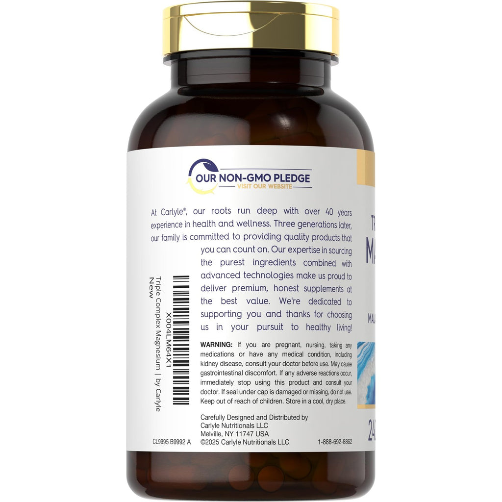 Carlyle Triple Magnesium Complex | 400 mg | 240 Capsules