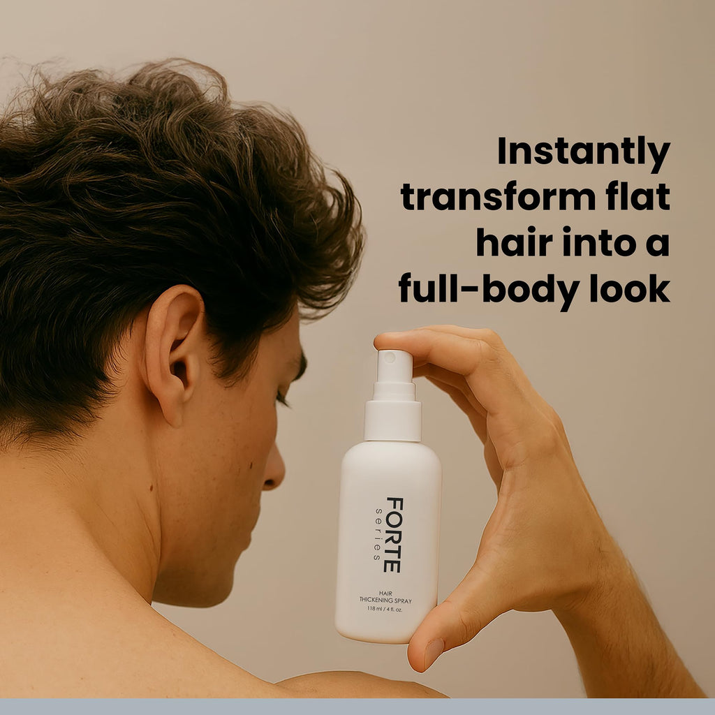 Hair Thickening Spray by Forte Series | Men's Hair Volume Spray | Hair Volumizer with Biotin Peptide Complex | Pre-Styler Hair Thickener, Volumizer, and Spray Texture Pump, (4 oz)
