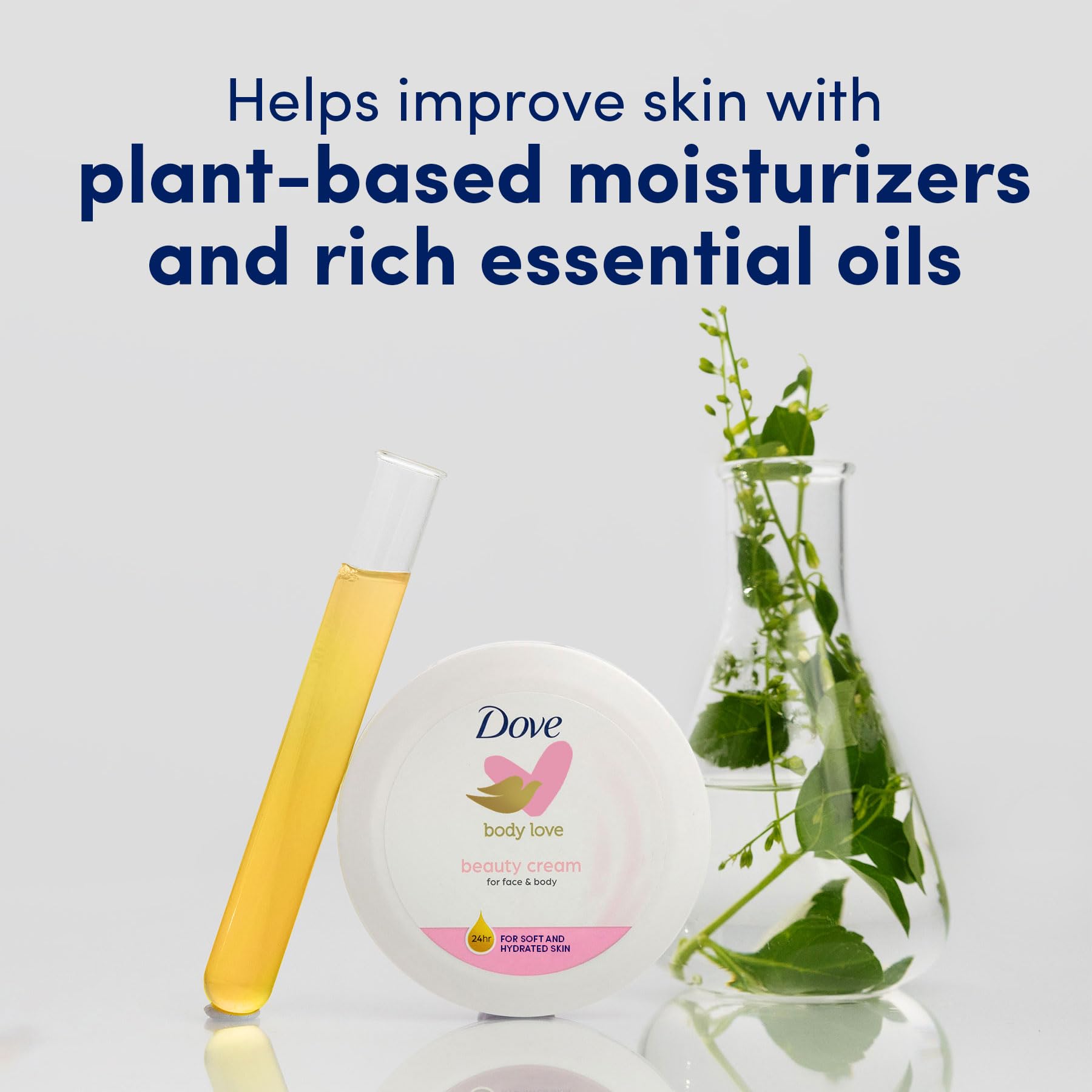 Dove Nourishing Body Care, Face, Hand, and Body Beauty Cream for Normal to Dry Skin Lotion for Women with 24-Hour Moisturization, 4-Pack, 2.53 Oz Each Jar