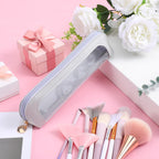 Stylish small clear makeup bag with zipper, ideal for organization. Available for order online in India. Perfect for travel.