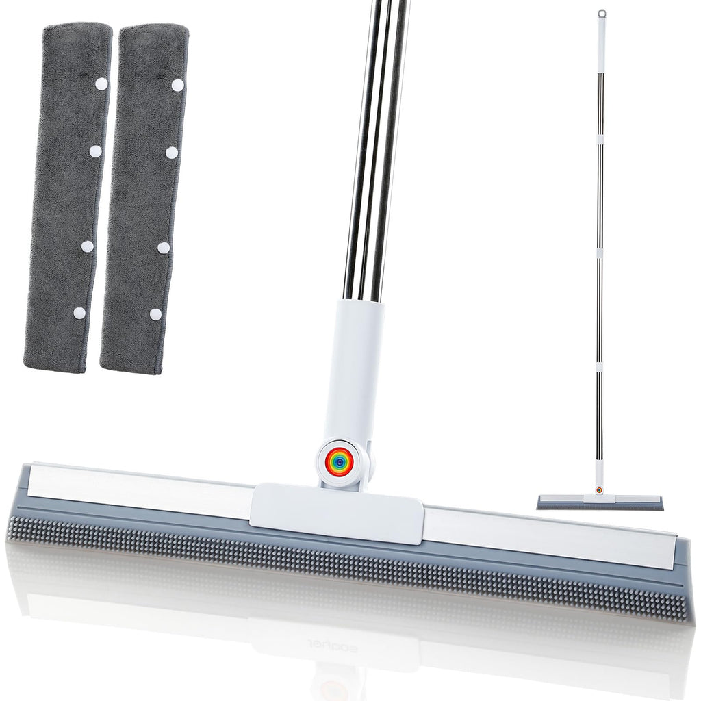Magic Squeegee Broom for Floors, 62 in Handle, Rubber Pet Hair Remover