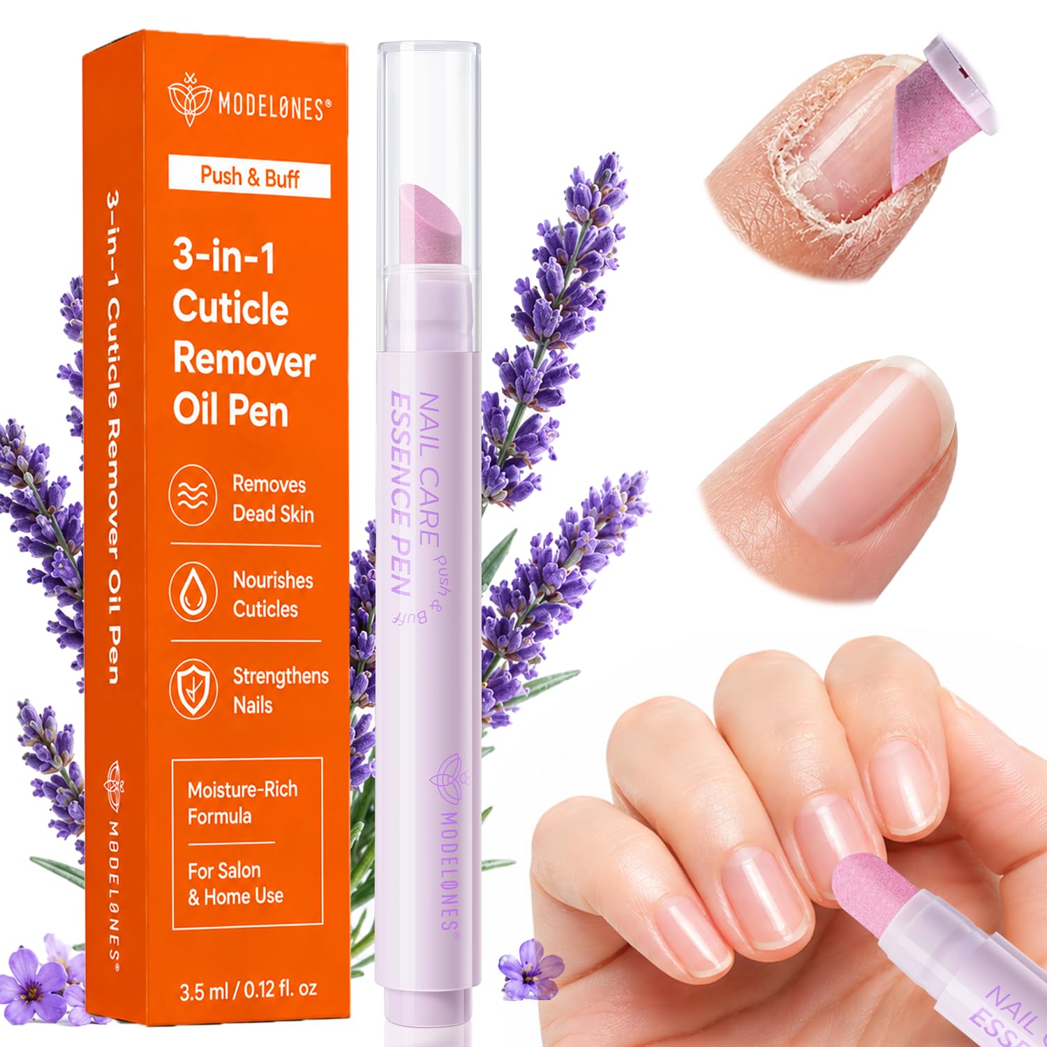 Modelones Cuticle Remover, Nail Kit Cuticle Trimmer Pusher Remover Liquid | Manicure Kit for Women Cuticle Oil Pen Nail Stuff & File Cuticle Nippers & Cutter Nail Tools Manicure Set Nail Care Prep Kits