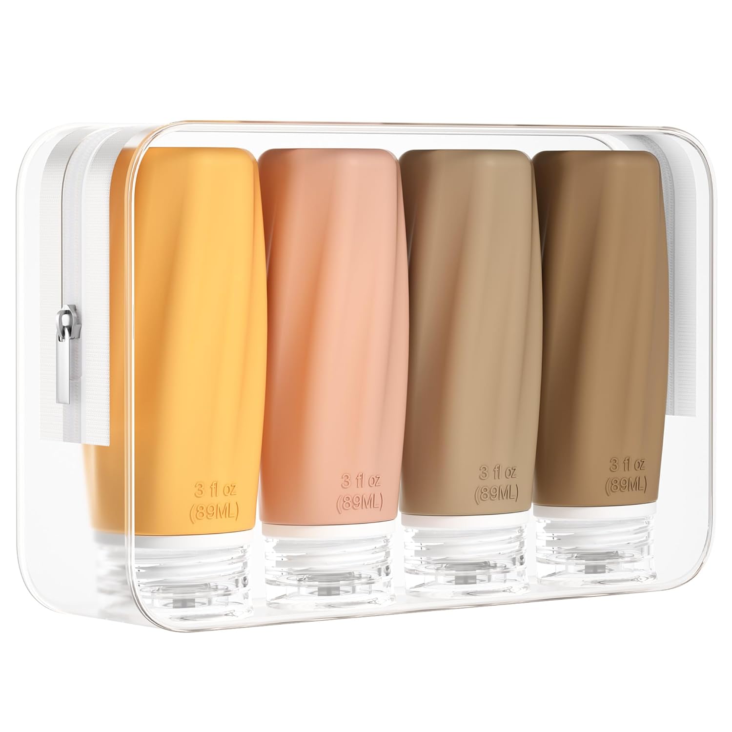Buy now Morfone Travel Bottles for Toiletries, 3oz TSA Approved Travel Size Containers Leak Proof Squeezable Travel Accessories Refillable for Shampoo Conditioner Lotion Liquids(4Pack) Orange at indiglob india