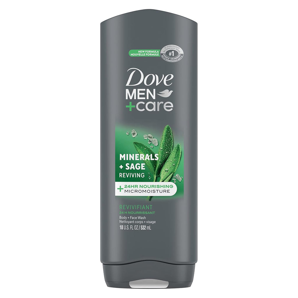 Buy now Dove Body and Face Wash Reviving Minerals + Sage Body Wash for Men with 24-Hour Nourishing Micromoisture Technology, 18 oz at indiglob india