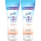 Secret Whole Body Deodorant Cream for Women, Travel Size, Peach & Vanilla Blossom Scent, Aluminum Free Deodorant, 72 HR Odor Protection, 0.8 oz (Pack of 2)
