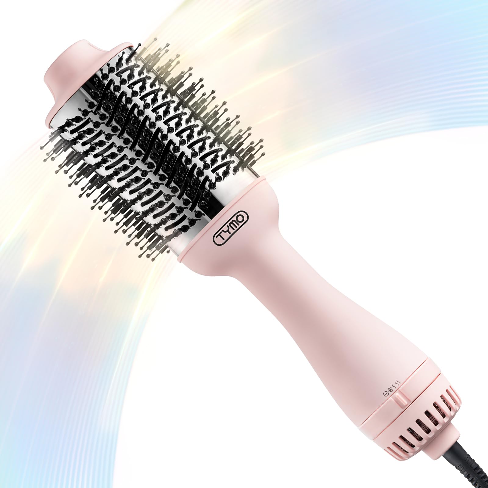 TYMO Hair Dryer Brush Blow Dryer Brush in One, 4 in 1 Ionic Hairdryer and Styler Volumizer with Oval Titanium Barrel, Hot Air Straightener for Smooth Frizz-Free Blowout, Gold, 2.85 Inch