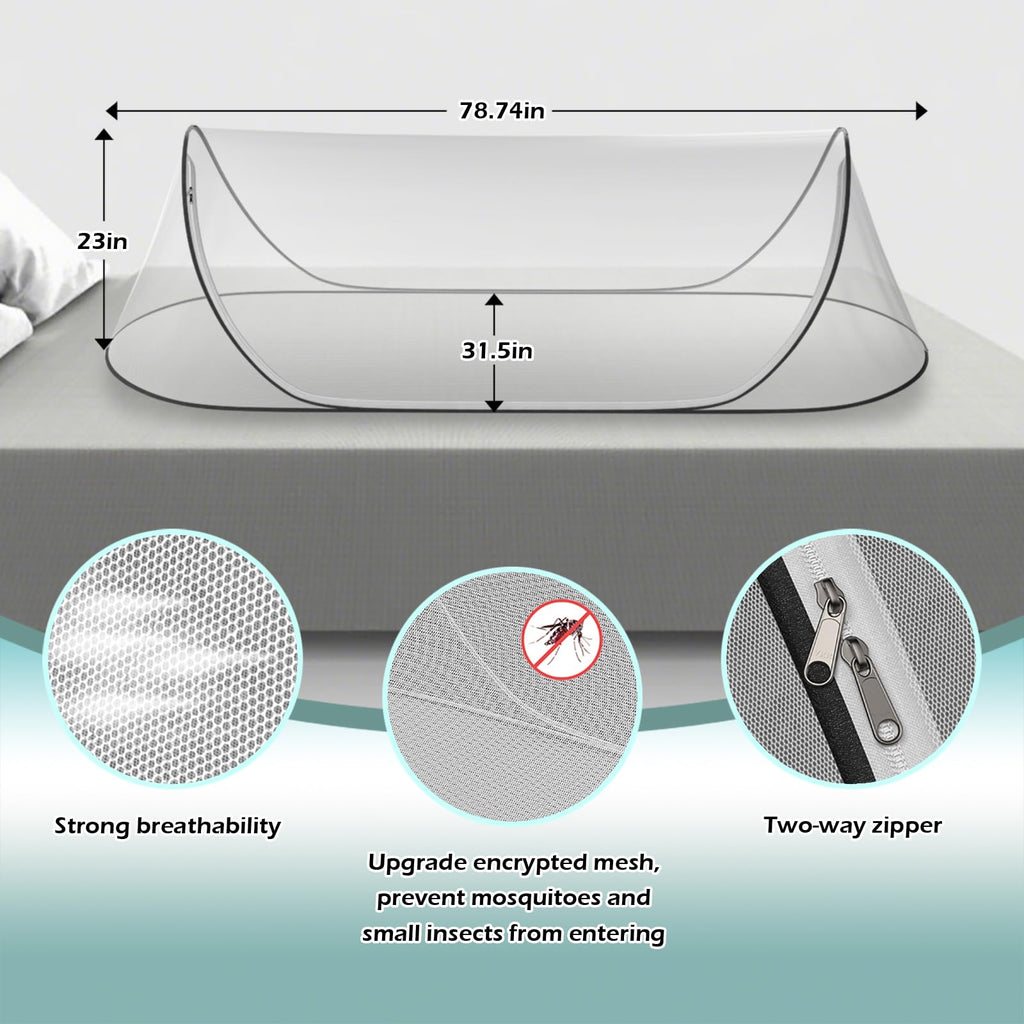 78 * 31 * 23Large Pop-Up Mosquito Net, Lightweight, Breathable, and Soft Convenient Mesh Tent,Foldable and Durable,Mosquito Net for Bed,Apply to Outdoor Athletes, Camping, Beach,Starlit Sky of Night.