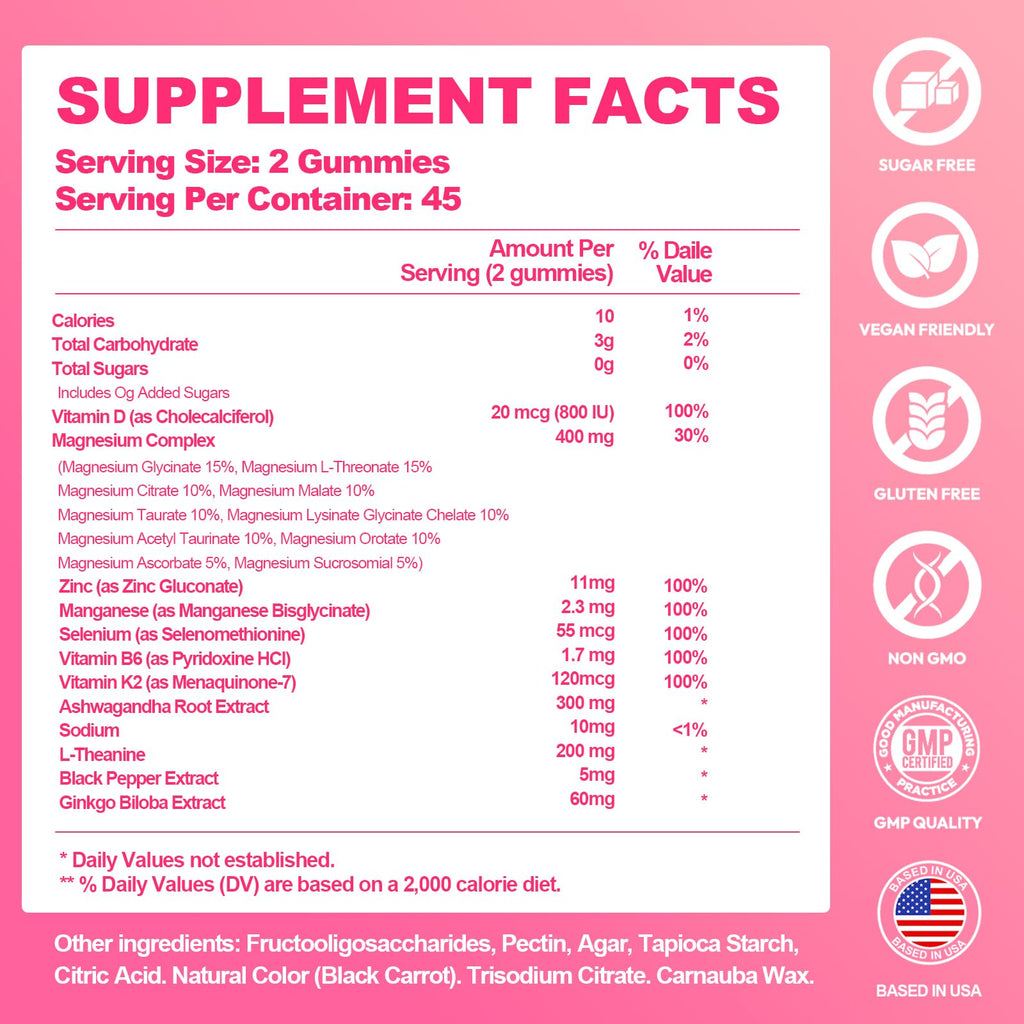 Magnesium Glycinate Gummies 700MG - 21-in-1 Advanced Magnesium Supplement | Ashwagandha, L-Theanine, Zinc, Vitamin - Sugar Free Magnesium Gummies for zzZ, Focus & Relaxation, for Women, Men & Kids