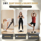 3-in-1 Slant Board & 180°/360° Balance Board, 460 LBS Capacity Calf Stretch