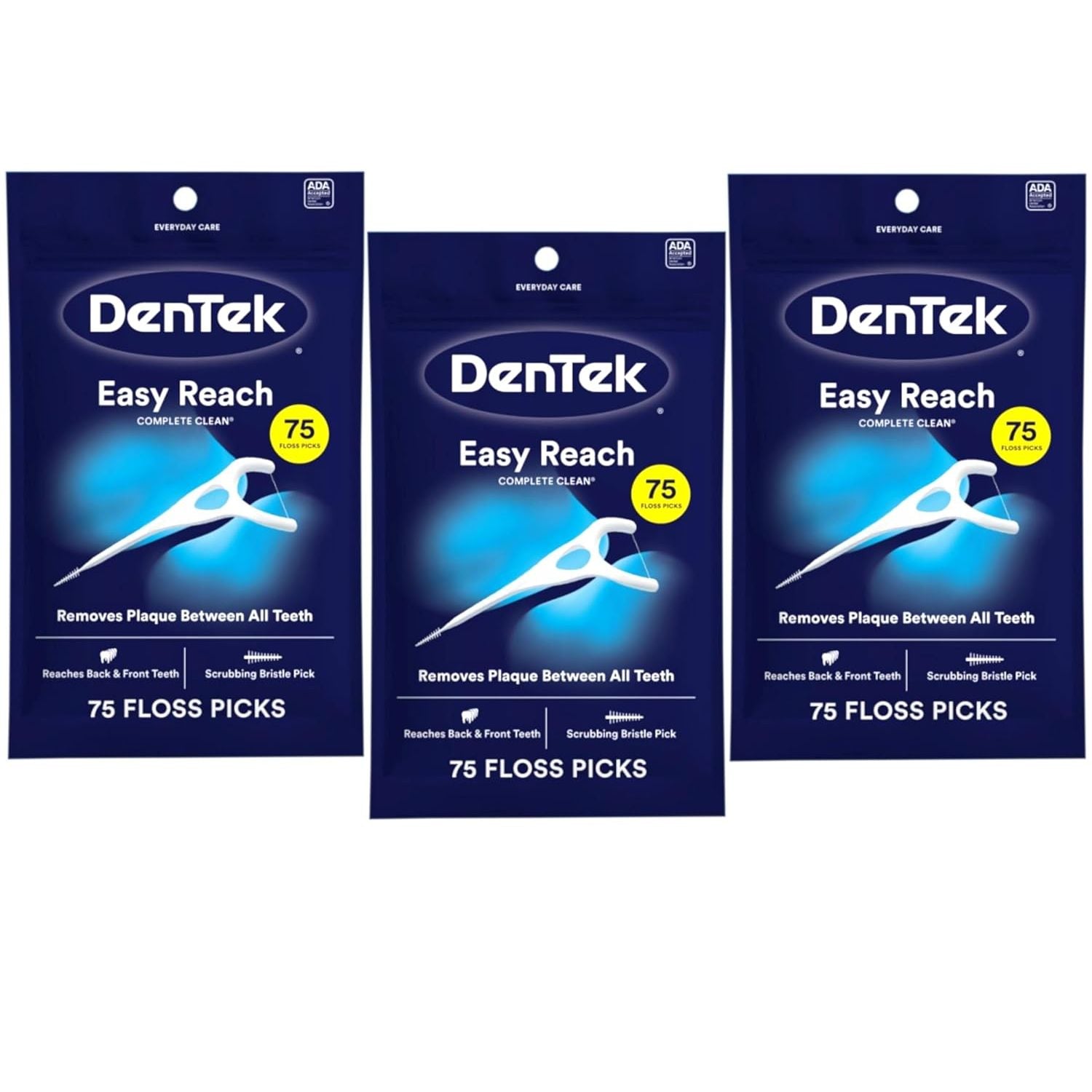 Buy now DenTek Complete Clean Easy Reach Floss Picks, No Break & No Shred Floss, 75 Count (Package May Vary) 75 Count (Pack of 3) Picks at indiglob india