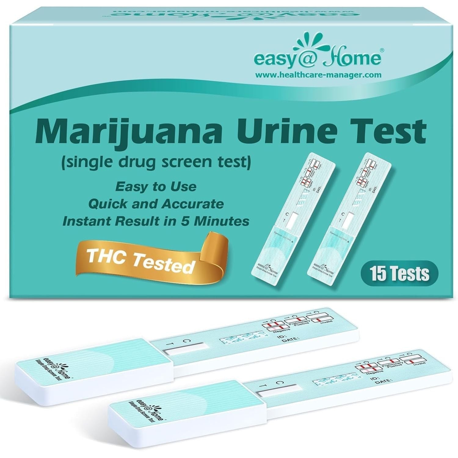 Buy now Easy@Home Marijuana Urine Drug Test Kit [15 Pack] - THC Tests for Home Use - Weed Detox Testing Kits with 50ng/ml Cutoff Level #EDTH-114 at indiglob india