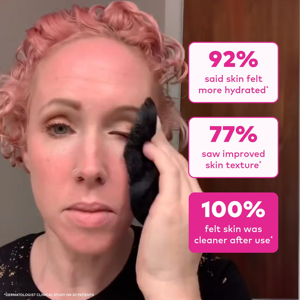 The Original MakeUp Eraser 7-Day Set, Erase All Makeup With Just Water, Including Waterproof Mascara, Eyeliner, Foundation, Lipstick, Sunscreen, and More! Chic Black, 7ct.