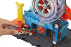Buy now Hot Wheels City Super Twist Tire Shop Playset, Spin The Key to Make Cars Travel Through The Tires, Includes 1 Car, Gift for Kids 4 to 8 Years Old (Amazon Exclusive) at indiglob india