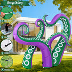 GOOSH 7.2 FT Long Inflatables Octopus Holiday Outdoor Decorations Blow Up Yard with Built-in LEDs for Vacation Garden Lawn Indoor Party Decor