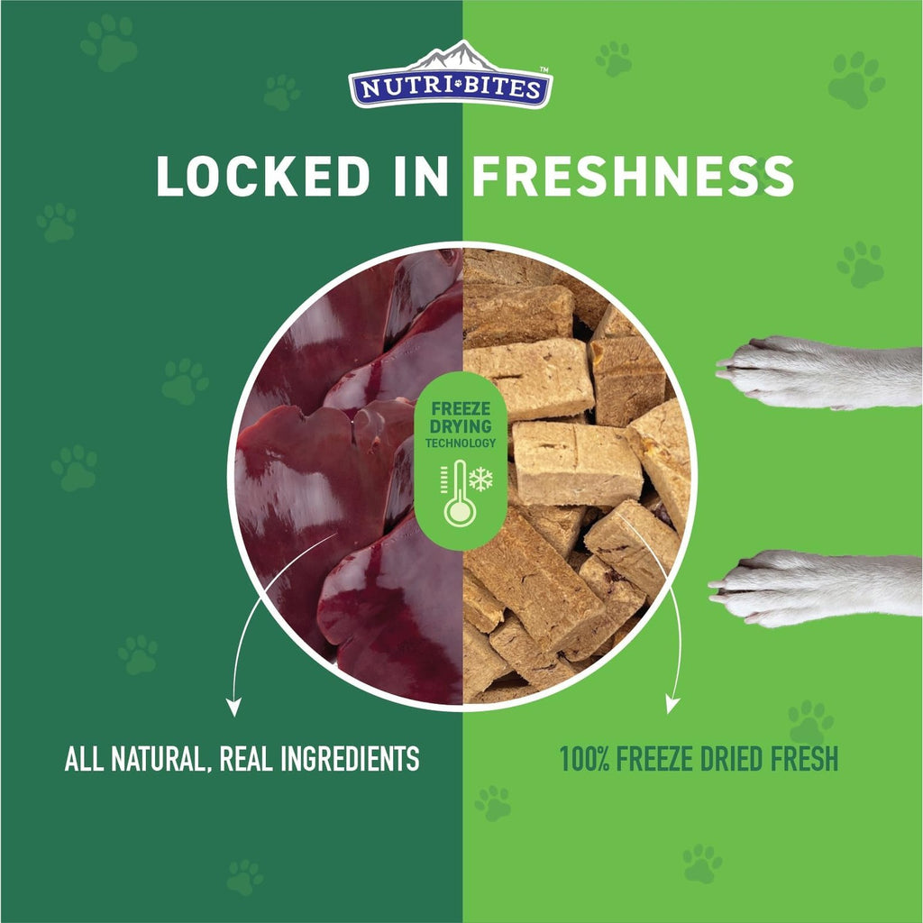 Nutri Bites Freeze Dried Beef Liver Dog & Cat Treats, Single Ingredient, 27 Ounce Bag