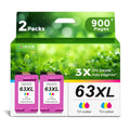 Ankink 63XL Ink Cartridges Replacement for HP 63 XL (Color/Tricolor 2-Pack)