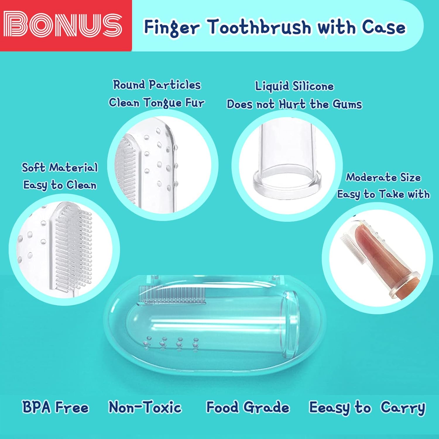 Buy now Little Fox Baby Oral Cleaner 42Pcs [Upgrade Designed] +1pc Free Finger Toothbrush with Case, Tongue, Mouth and Gums Cleaner, Newborn Toothbrush, Infant Oral Care and Cleaning for 0-36 Month Baby at indiglob india