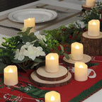 Buy now Rechargeable Flameless Tea Lights Candles with Timer & Remote, 12pcs Flickering LED Votive Candles with 2 USB Charging Cables, Warm White Light Electric Fake Candle for Home, Halloween Xmas Decor at indiglob india