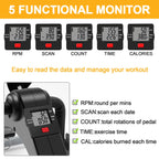 Pedal Exerciser Desk Exercise Bike Leg and Arm Exercise Bike with LCD Monitor Foldable and Portable(Black/Grey)