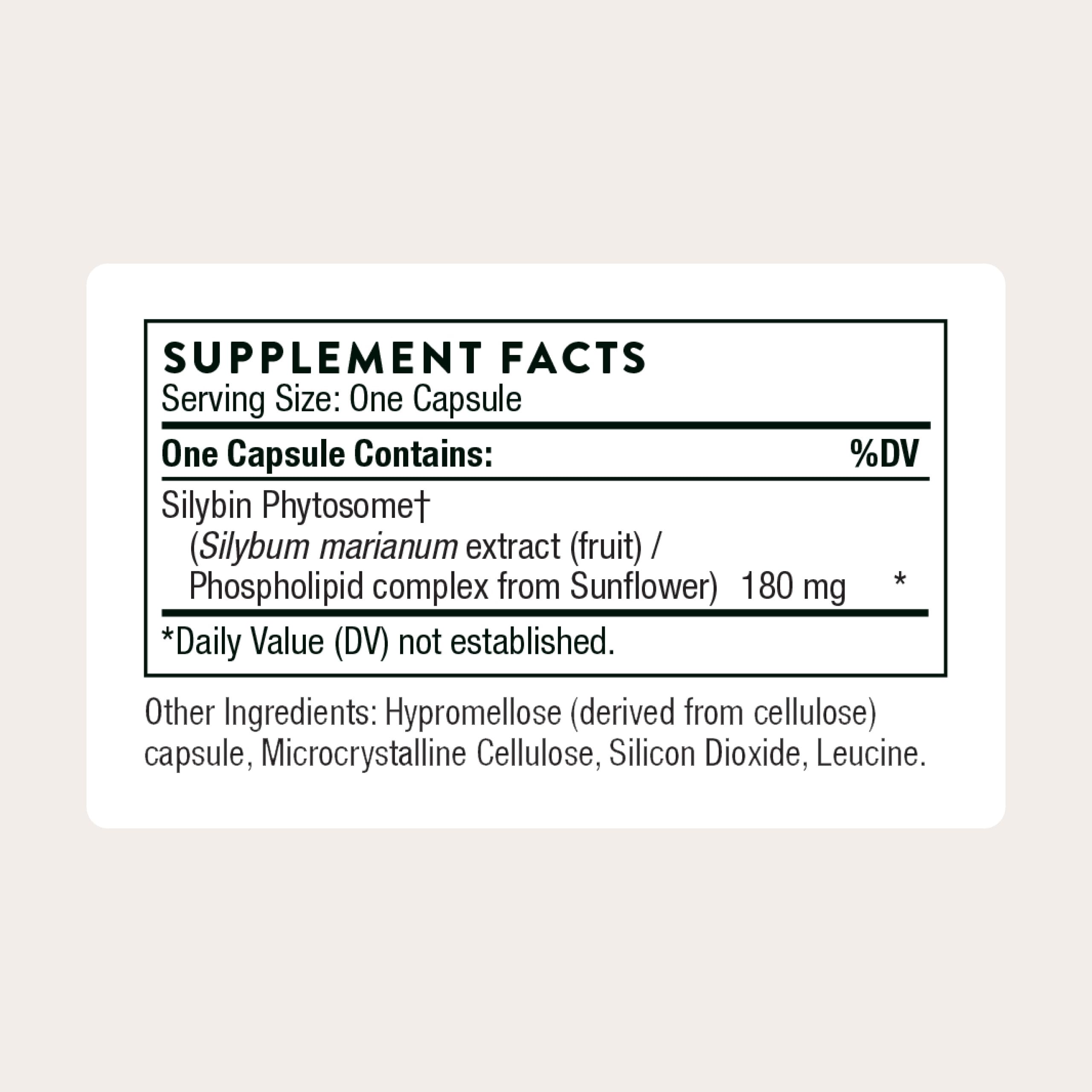 THORNE Milk Thistle Phytosome, Silybin Phospholipid Complex, 90 Capsules | Supports Liver Detoxification, Antioxidant Defense & Optimal Glutathione Levels*, Gluten-Free, NSF Contents Certified