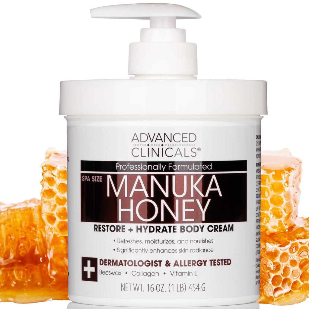 Buy now Advanced Clinicals Manuka Honey Body Cream For Women & Men | Body Butter Lotion For Extremely Dry Skin | Collagen Cream | Skincare Moisturizer Hydrating Balm Improves Look Of Aging Skin, 16 Ounce 1 - Manuka Honey Restore + Hydrate Cream 16 Ounce (Pack of 1) at indiglob india