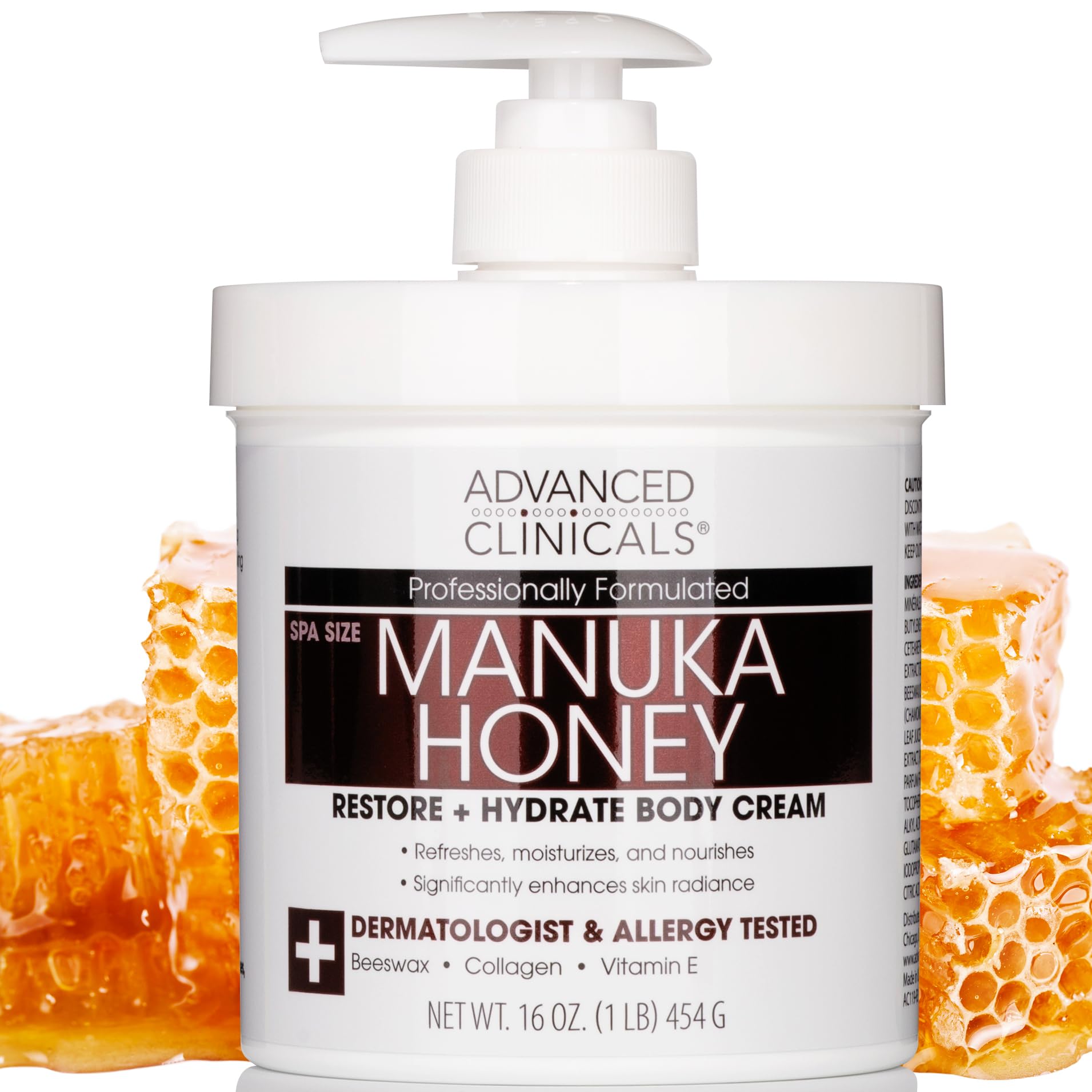 Buy now Advanced Clinicals Manuka Honey Body Cream For Women & Men | Body Butter Lotion For Extremely Dry Skin | Collagen Cream | Skincare Moisturizer Hydrating Balm Improves Look Of Aging Skin, 16 Ounce 1 - Manuka Honey Restore + Hydrate Cream 16 Ounce (Pack of 1) at indiglob india