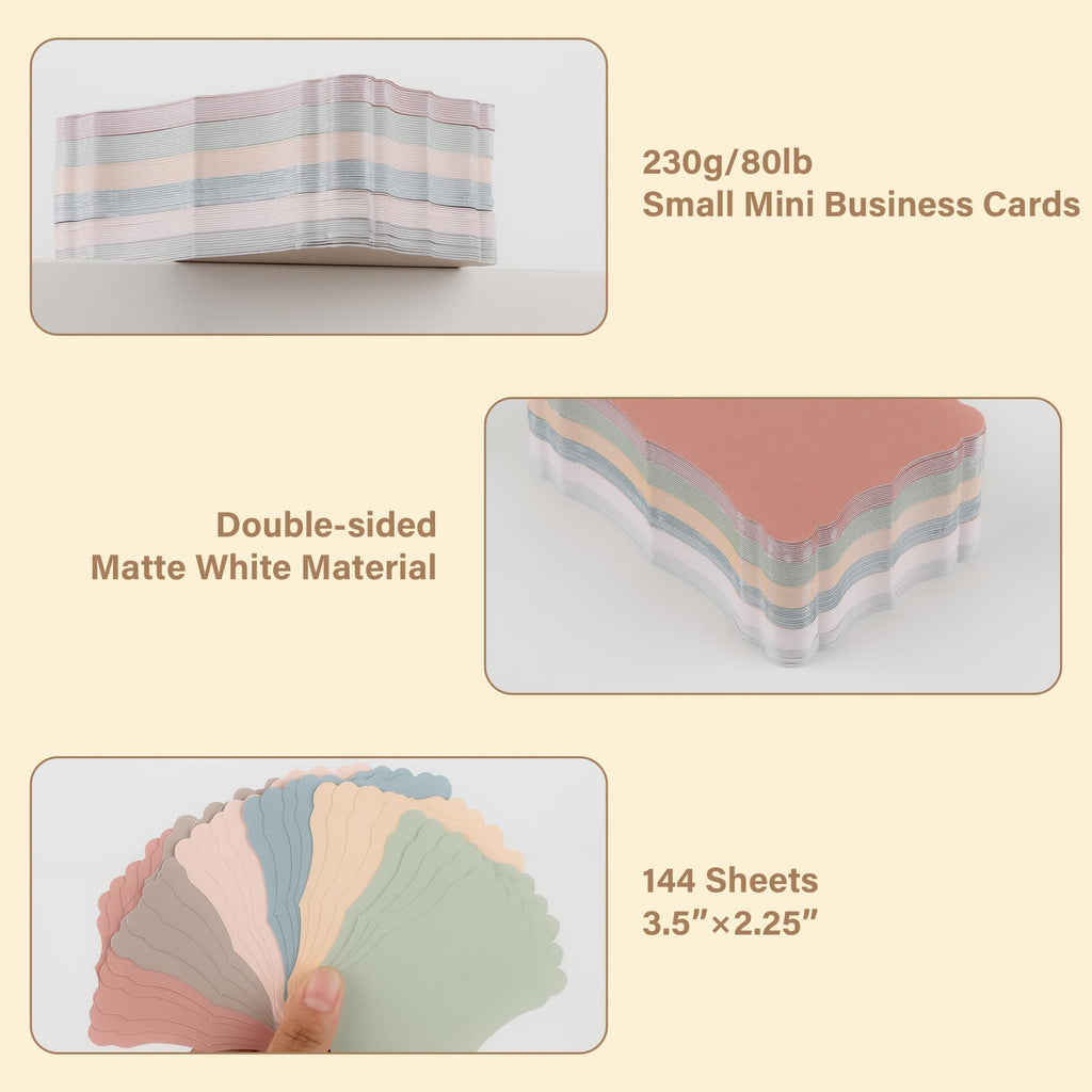 144 Pcs Small Business Cards Mini Size, Blank Note Gift Cards for Business Supplies, Personalized, Custom, Prayer Board, Index Cards. Vintage Assort Colors