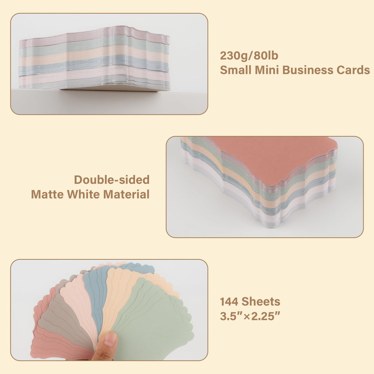 144 Pcs Small Business Cards Mini Size, Blank Note Gift Cards for Business Supplies, Personalized, Custom, Prayer Board, Index Cards. Vintage Assort Colors