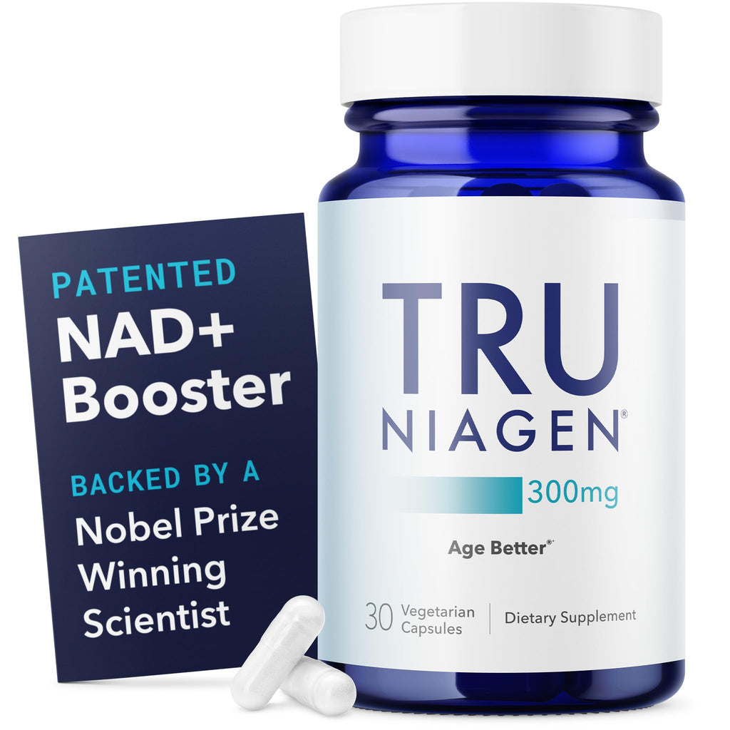 TRU NIAGEN NAD+ Supplement, Nicotinamide Riboside 300mg, 90 Daily Servings | Patented Niagen NR boosts NAD+ to support cellular energy and healthy aging. 300mg, one capsule daily — 90-day supply.