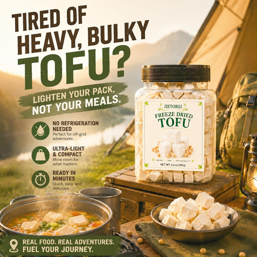 6.6 oz Freeze Dried Tofu Cubes, Dehydrated Tofu, Ramen Toppings & Miso Soup