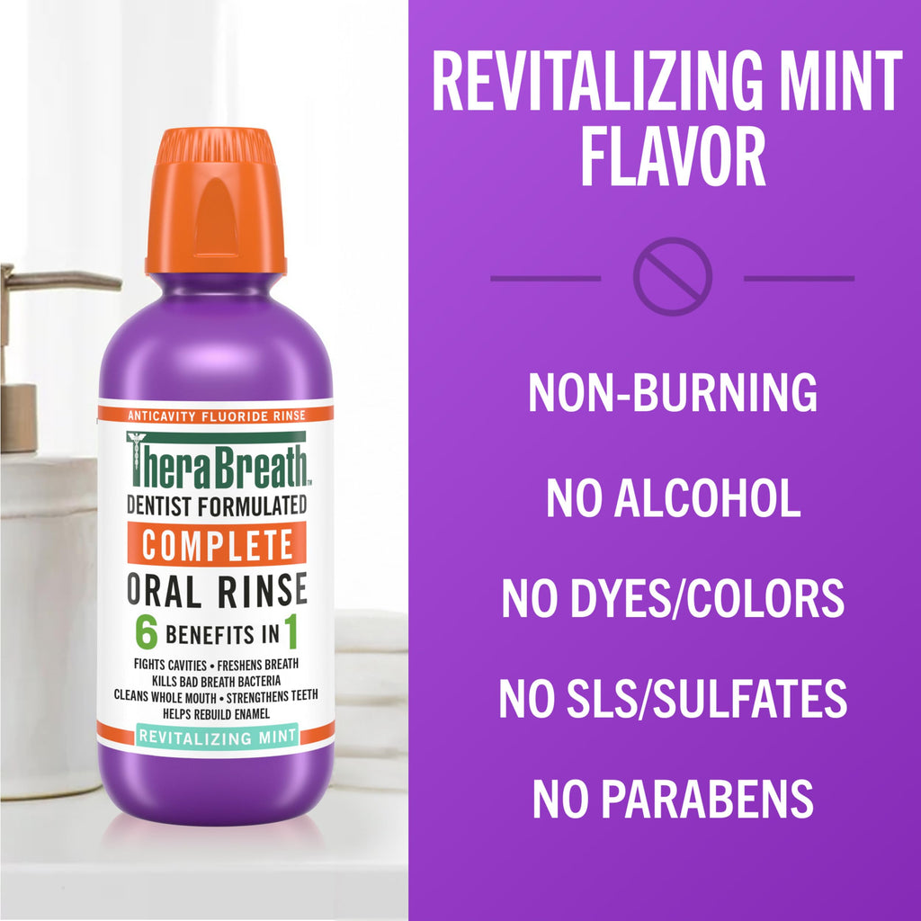 TheraBreath Complete Mouthwash, Revitalizing Mint, 16 fl oz, 2-Pack
