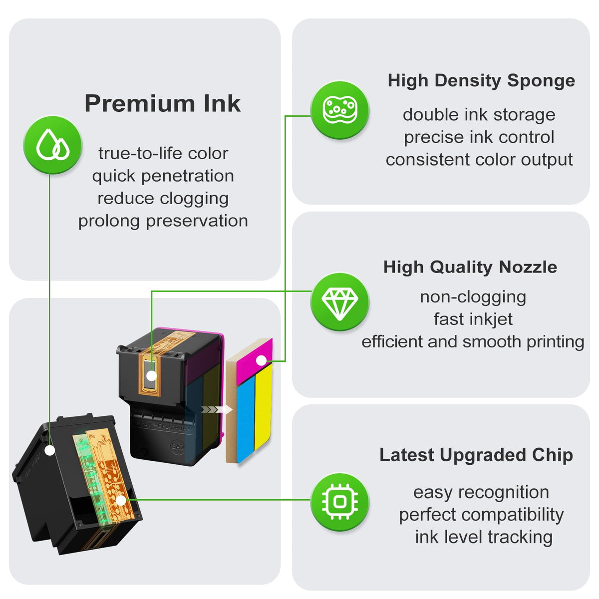 Ankink 63XL Black Ink Cartridges Replacement for HP 63 XL HP63XL (2-Pack)