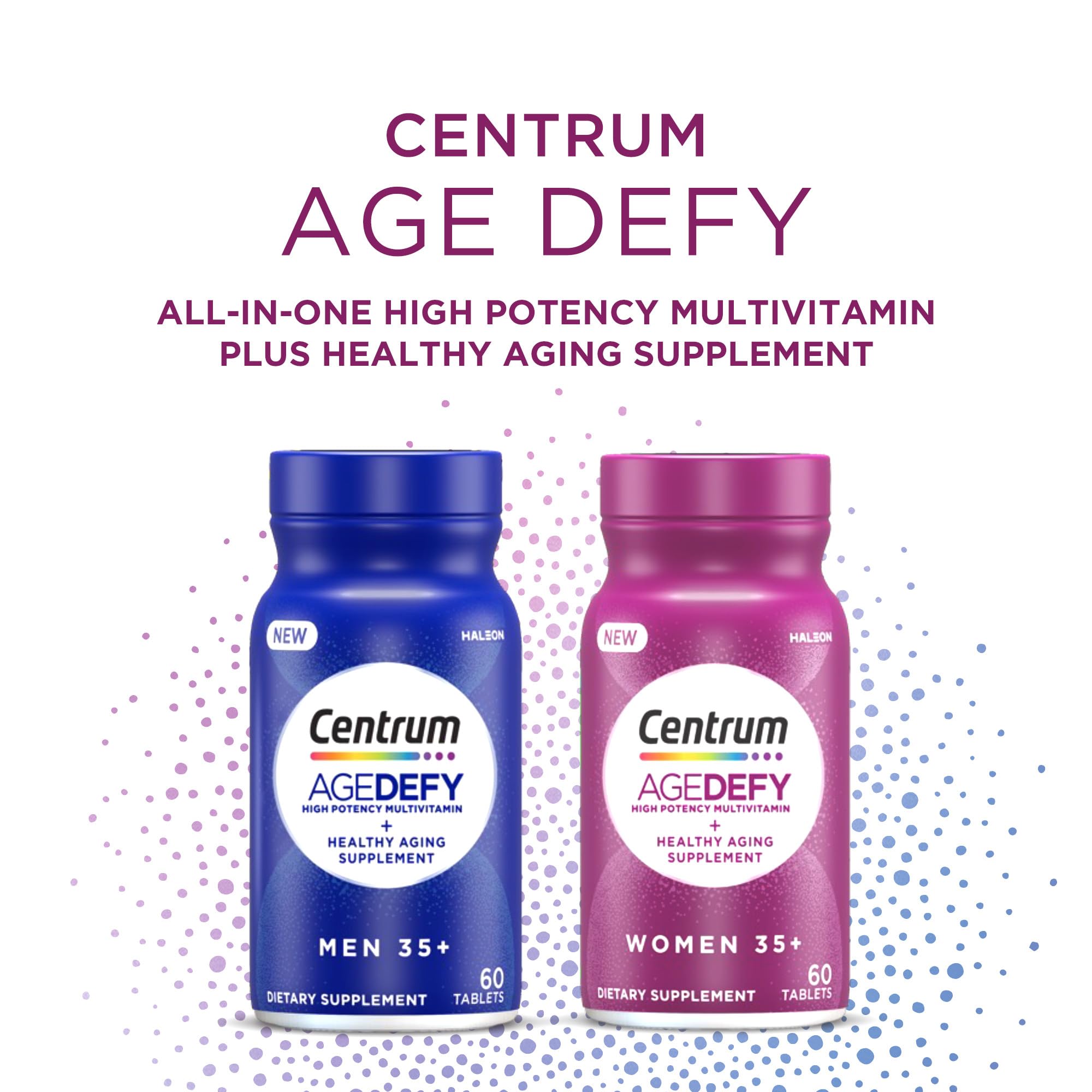 Centrum Age Defy for Women 35 and Over, 60 Tablets | High-Potency Multivitamin and Healthy Aging Supplement ,Multivitamin with Resveratrol, and Niacin for NAD+ Level Support