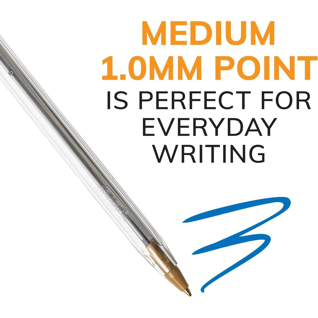 Buy now BIC Cristal Xtra Smooth Blue Ballpoint Pens, Medium Point (1.0mm), 24-Count Pack, Extra Smooth and Reliable Ballpoint Pens at indiglob india
