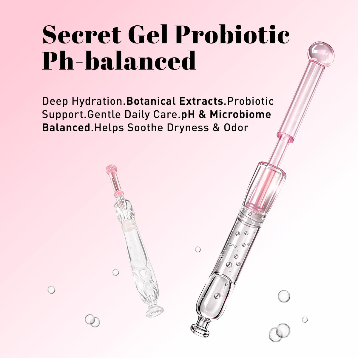 Intimate Care Gel, Vaginal Probiotics Applicator, pH Balance, Yeast Infection and BV Care, Dryness & Odor Relief, 1Box x 7 Pre-Filled Applicators